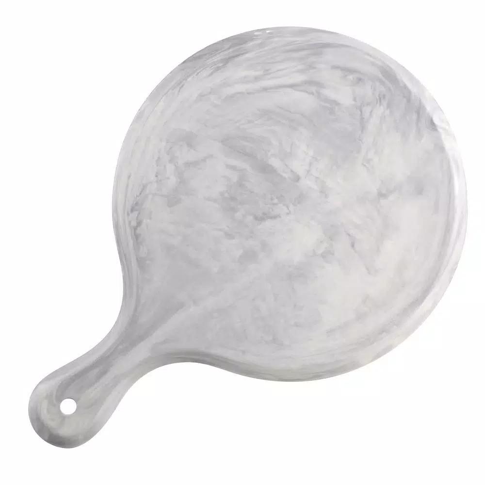 Over and Back Marble Grey Porcelain Round Serving Board