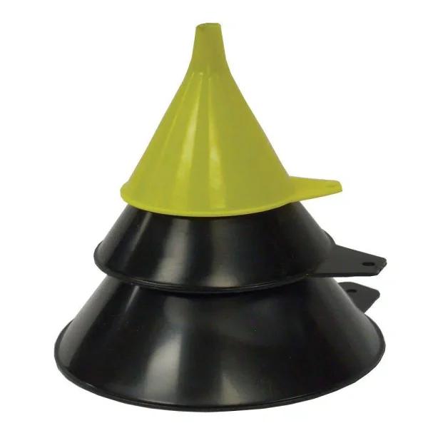 K Tool International 3-Piece Multi-Purpose Funnel Set, Assorted Sizes, High-Density Polyethylene