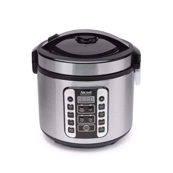 Aroma 20-Cup Digital Stainless Steel Rice Cooker and Food Steamer