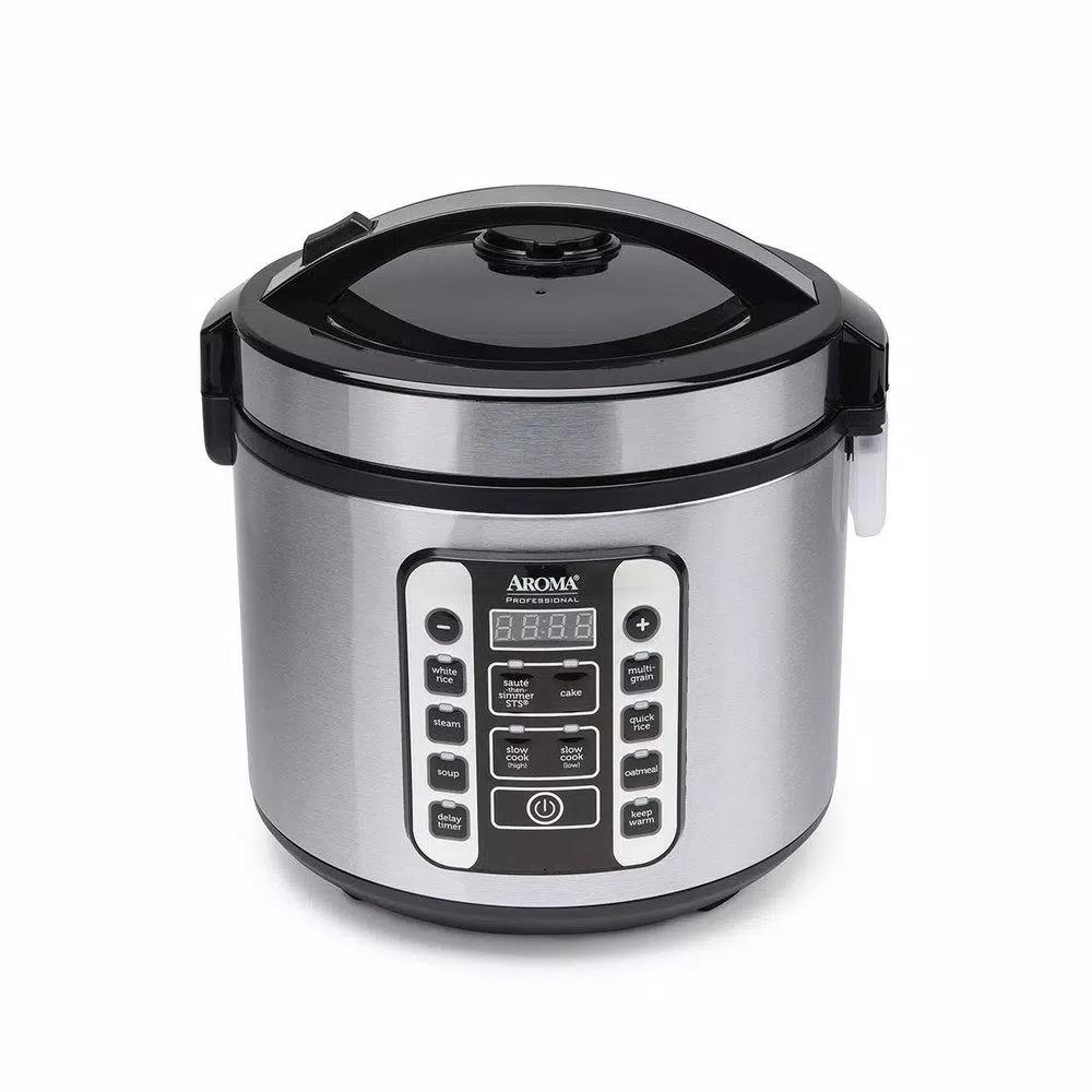 Aroma 20-Cup Digital Stainless Steel Rice Cooker and Food Steamer
