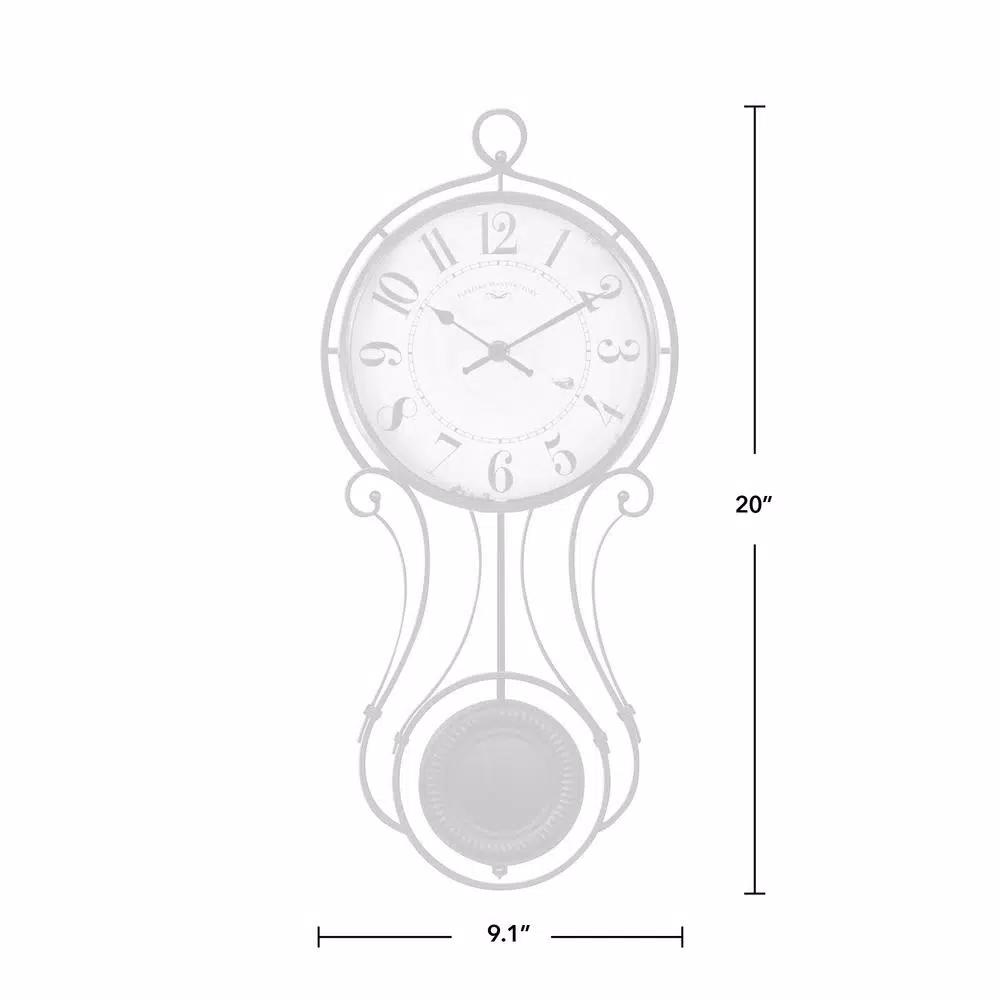 FirsTime & Co. Harwick Pendulum Wall Clock - Black Wrought Iron Farmhouse Decor