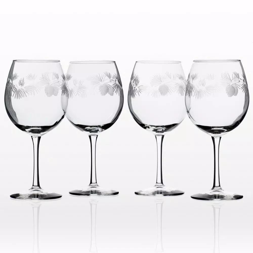 Rolf Glass Icy Pine 18 oz. Clear Balloon Wine Glasses, Set of 4