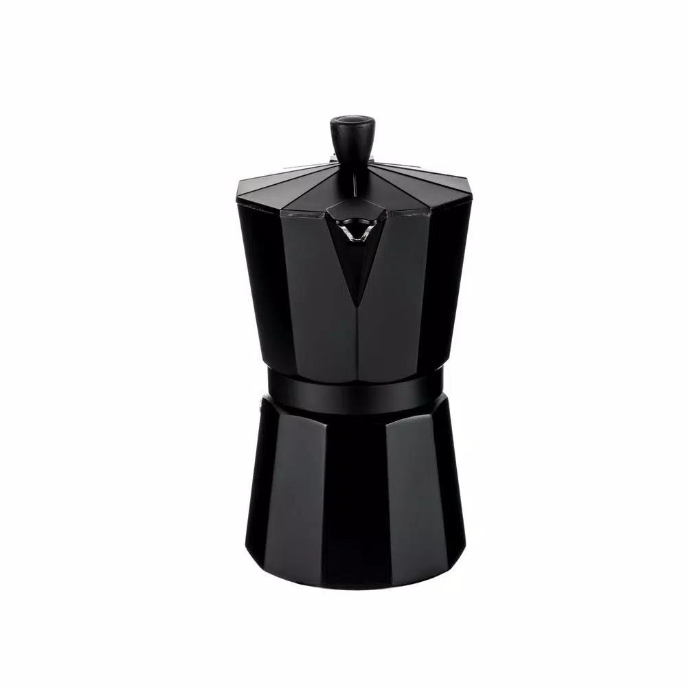 Magefesa Kenia Noir 3-Cup Aluminum Espresso Maker - Black Stovetop Moka Pot