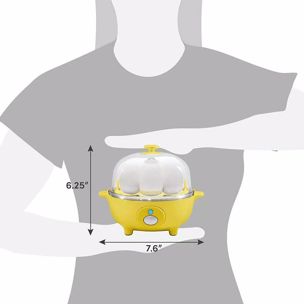 Maximatic 7-Egg Automatic Easy Egg Cooker with Poaching Tray - Yellow