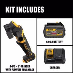 DEWALT 20V MAX Brushless 4.5-5 in. Angle Grinder Kit with FLEXVOLT 6.0Ah Battery thumbnail 2