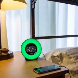 La Crosse Technology Color Mood Light Alarm Clock with Nature Sounds and USB Charging Port thumbnail 8