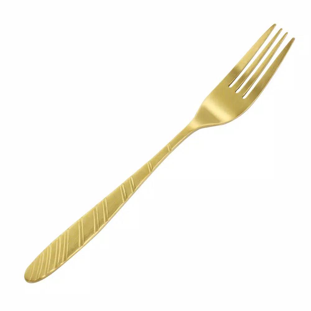 Megachef La Vague 20-Piece Matte Gold Flatware Set, 18/10 Stainless Steel Service for 4