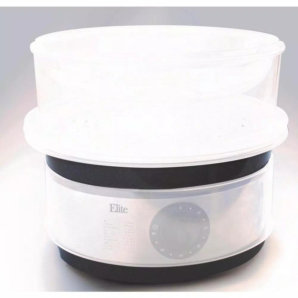 Elite Platinum EST-2301 3-Tier Stainless Steel Food Steamer, 8.5 Qt.