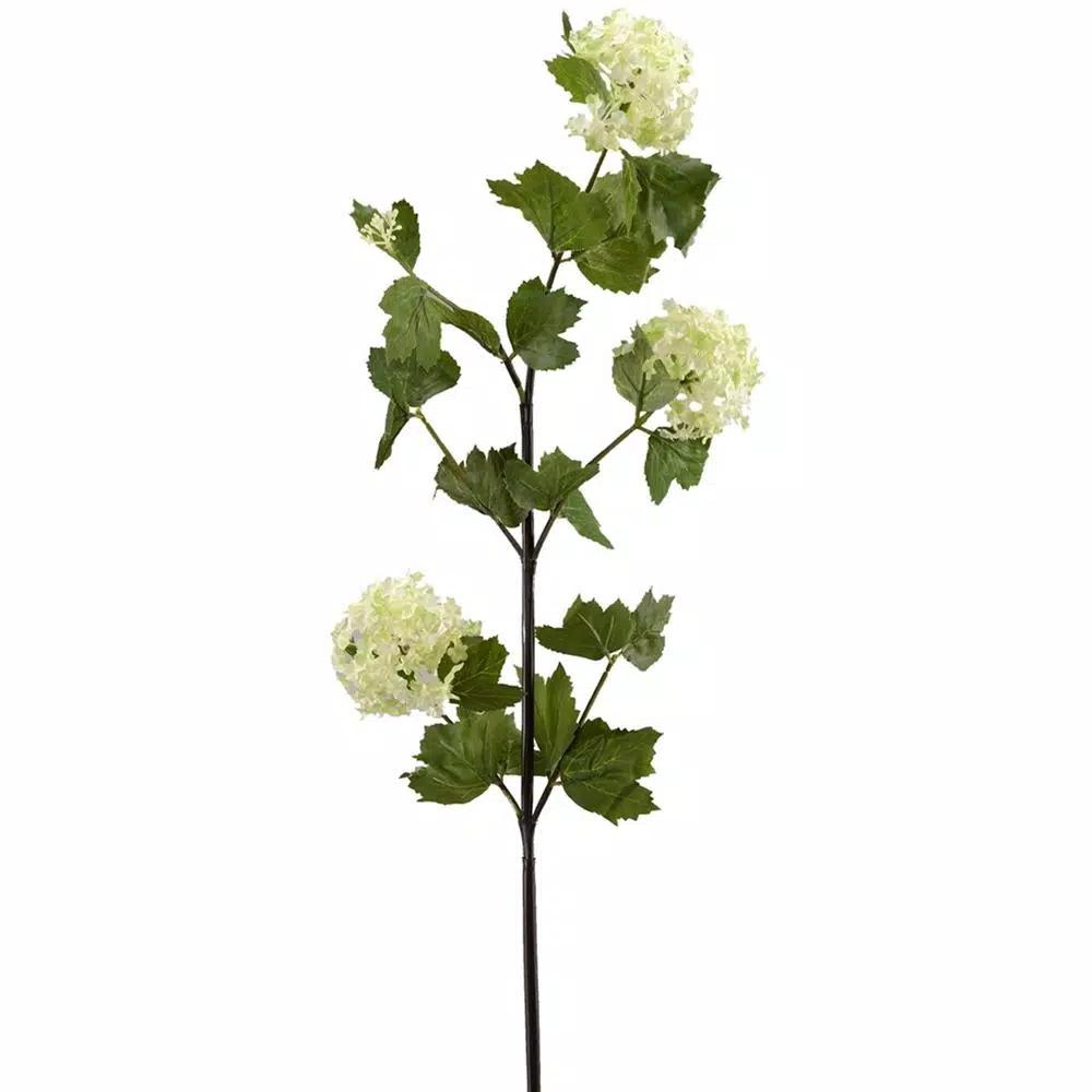D&W Silks Cream and Green Snowball Spray Faux Plant (Set of 3)