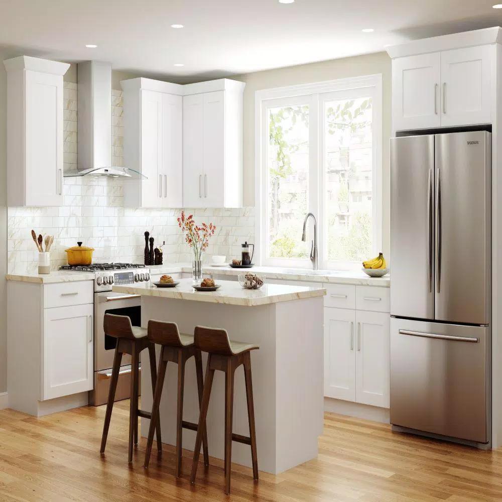 Hampton Bay Shaker Ready To Assemble 18 in. Wine Rack Kitchen Cabinet, Denver White