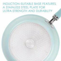 Rachael Ray Create Delicious 6 Qt. Aluminum Nonstick Stock Pot with Glass Lid, Teal Shimmer thumbnail 4