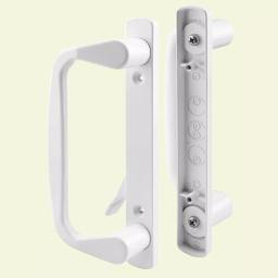 Prime-Line White Diecast Patio Door Handle Set, Non-Keyed Low Profile Sliding Door Pulls thumbnail 1
