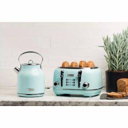 Haden Heritage 1.7L Electric Kettle, Retro Stainless Steel, Light Blue Turquoise thumbnail 7