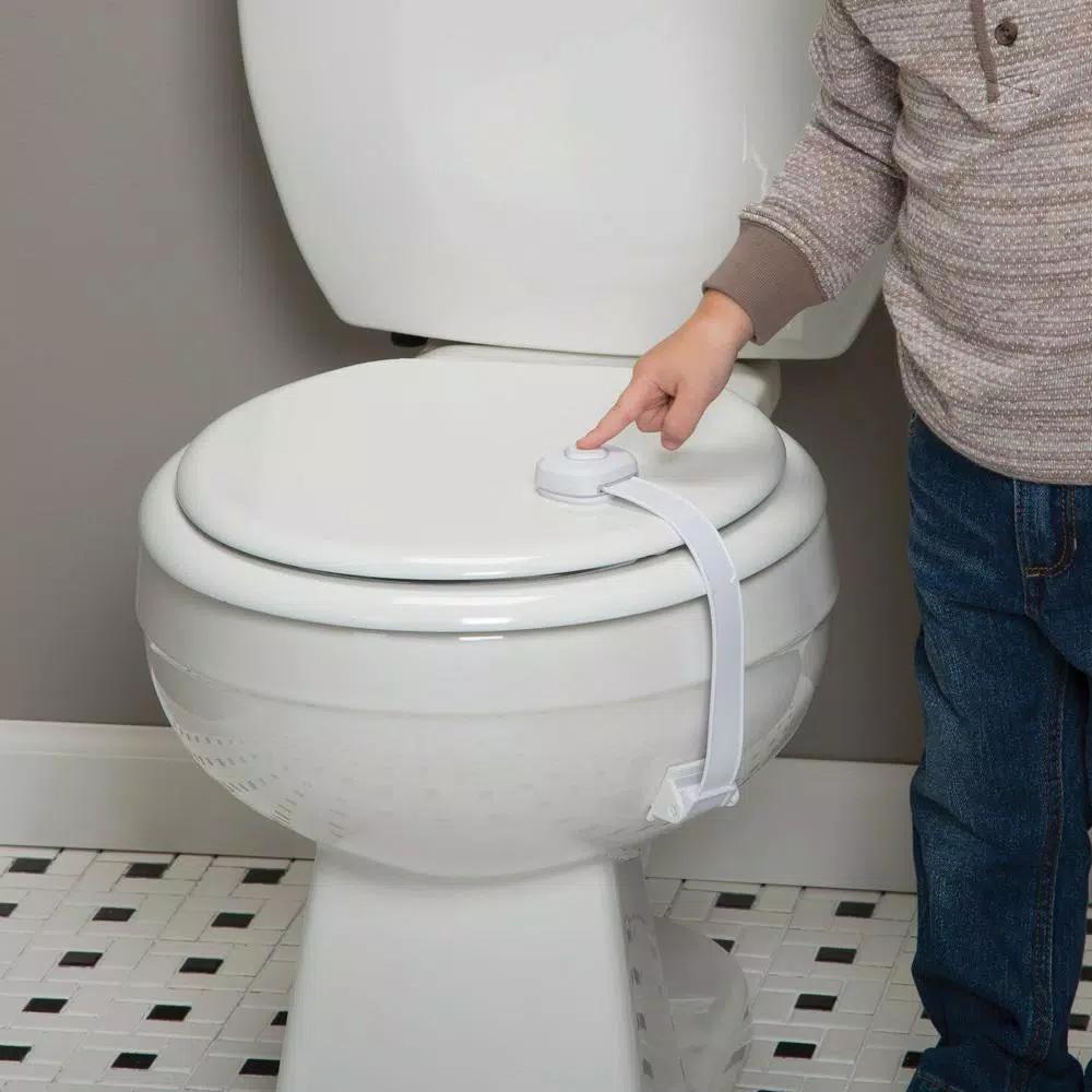 Safety 1st OutSmart Toilet Lock, Child Safety Decoy Button Design, White