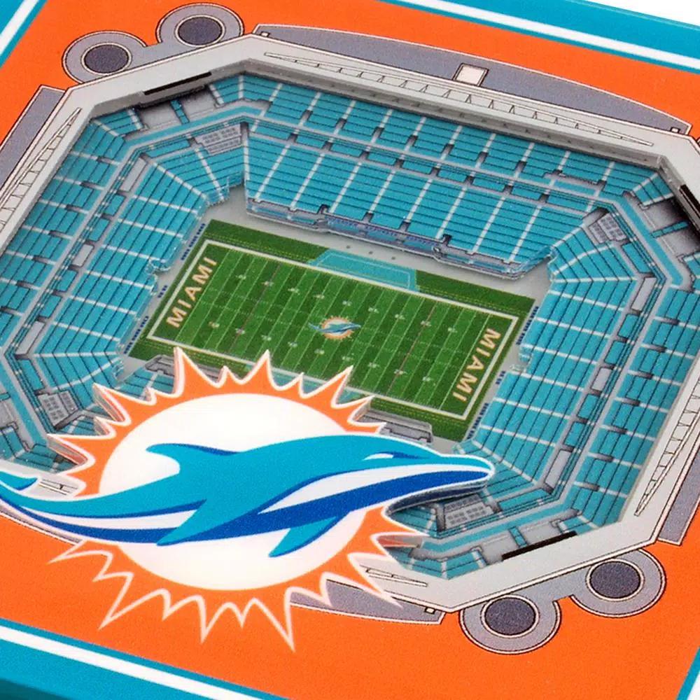 YouTheFan NFL Miami Dolphins StadiumViews 3D Acrylic Coasters, 2-Pack