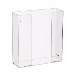 AdirMed Double Box Capacity Acrylic Glove Dispenser, Clear Wall Mount thumbnail 1