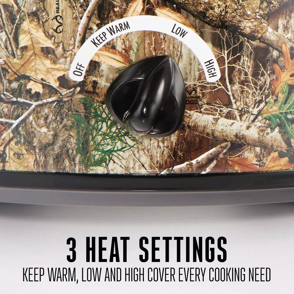 Weston Realtree Edge 5 Qt. Camouflage Slow Cooker with Lid Latch Strap