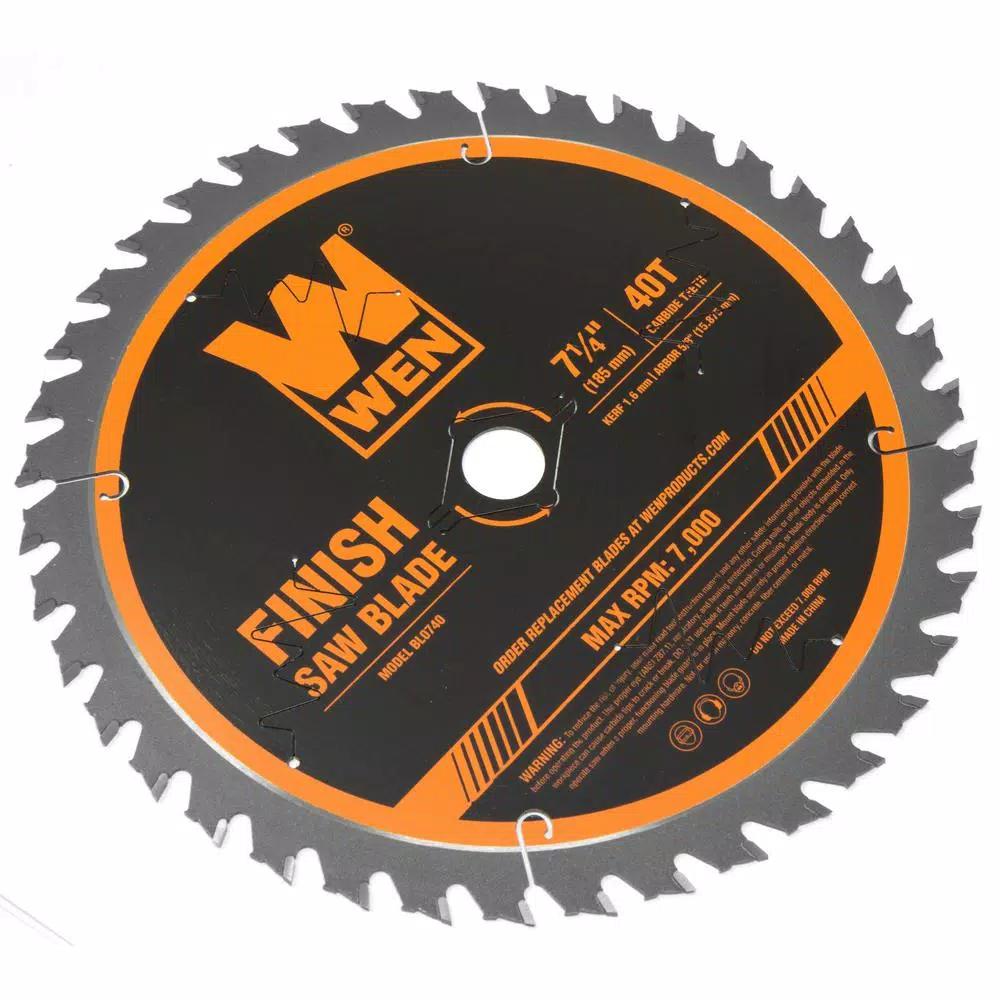 WEN 7.25 in. 40-Tooth Carbide-Tipped Professional Finish Saw Blade for Miter and Circular Saws