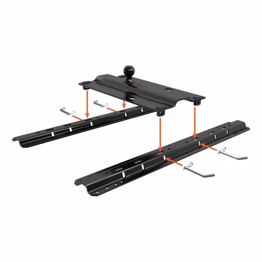 CURT Bent Plate 5th Wheel Rail Gooseneck Hitch with 2-5/16" Offset Ball