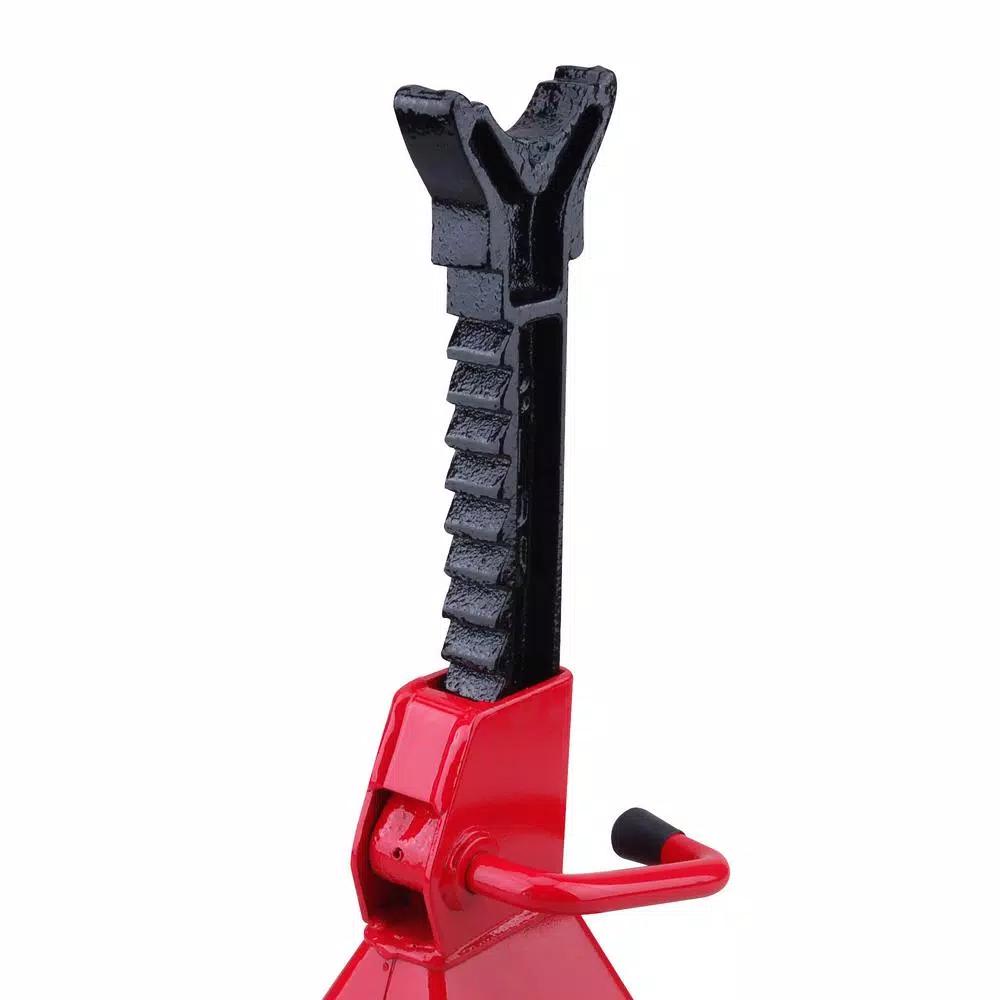 Max Load 3-Ton Jack Stand Set, 6000 lb Capacity, Red and Black