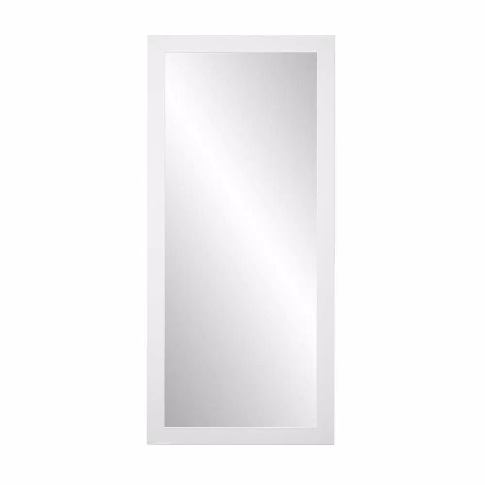 BrandtWorks American Value Modern Matte White Composite Framed Mirror, 65.5 in. x 32 in.