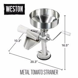 Weston Stainless Steel Food Mill and Fruit Strainer with 1-Gallon Hopper thumbnail 2