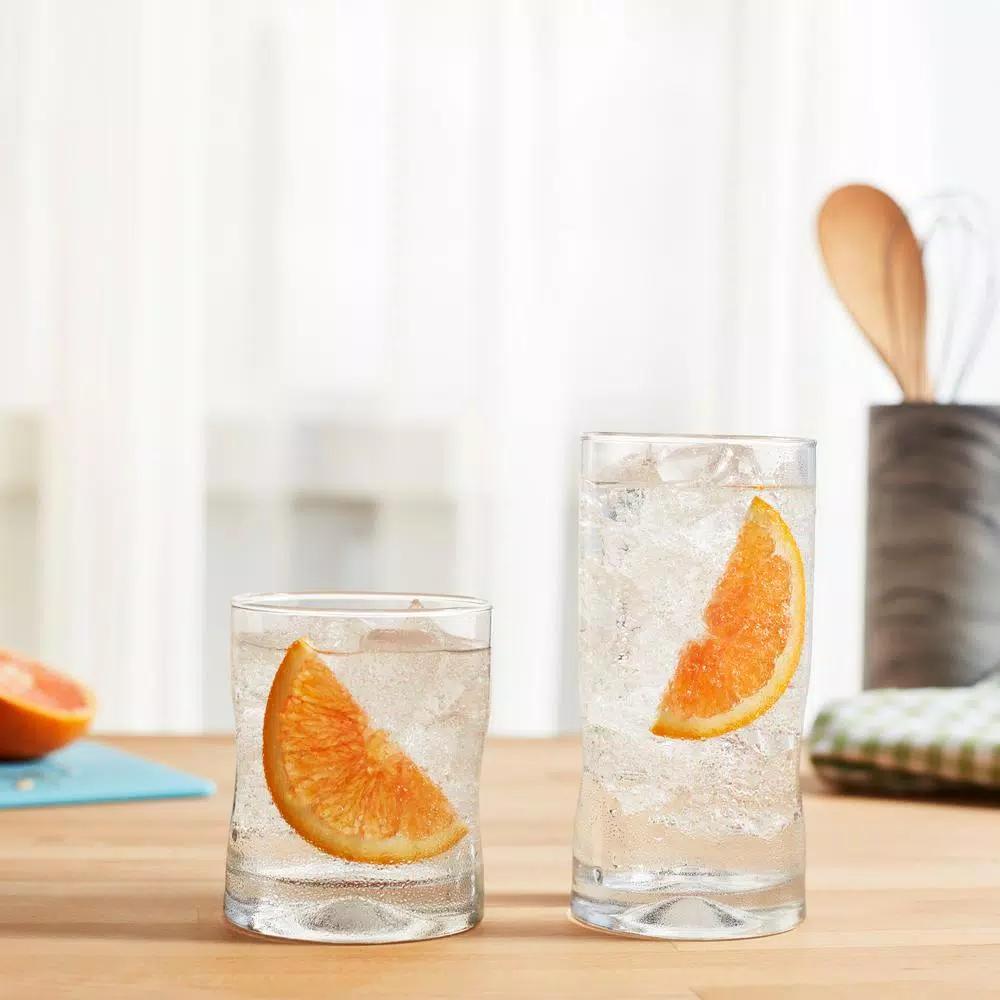 Libbey Impressions 16-Piece Glassware Set, Clear Cooler and Rocks Glasses
