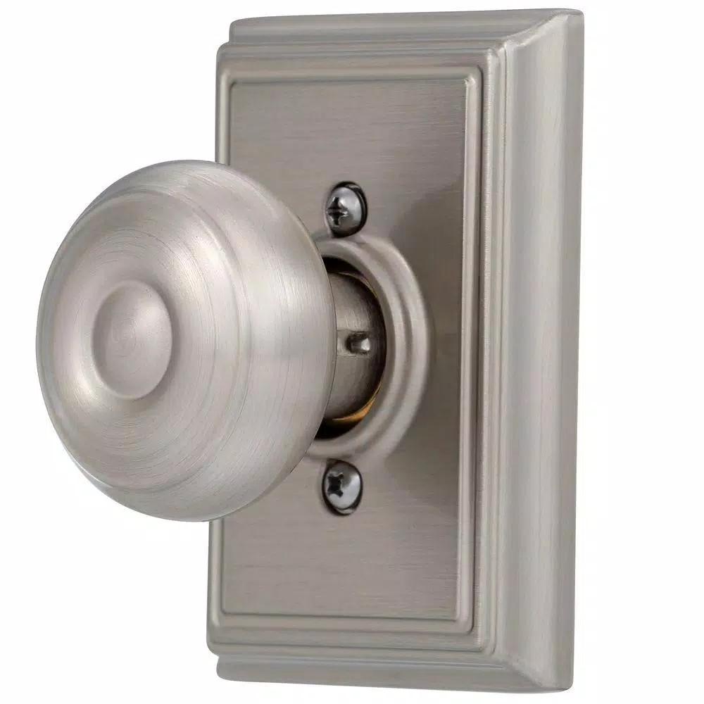Schlage Georgian Satin Nickel Dummy Door Knob with Addison Trim