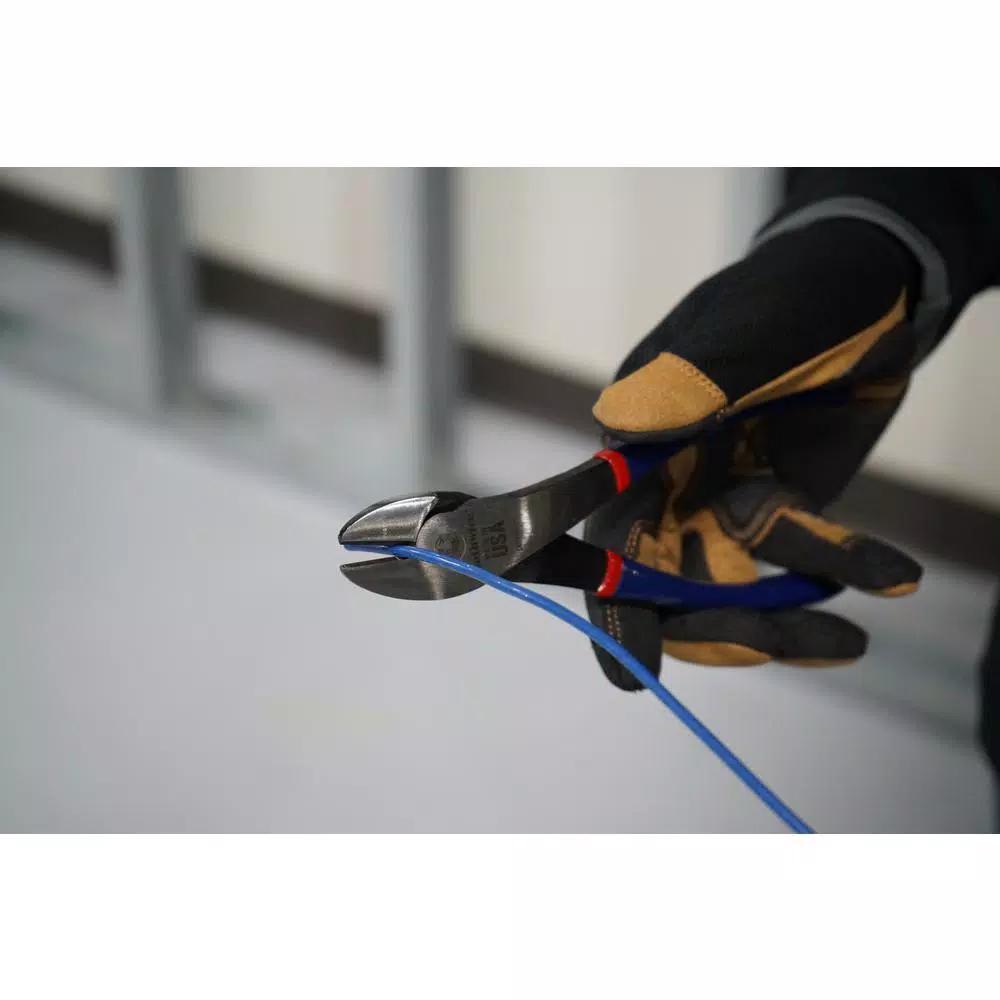 Southwire 8 in. High-Leverage Angled Head Diagonal Cutting Pliers with Dip Grip