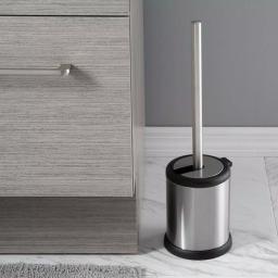 Bath Bliss Stainless Steel Toilet Brush and Holder Set with Self-Closing Lid thumbnail 5