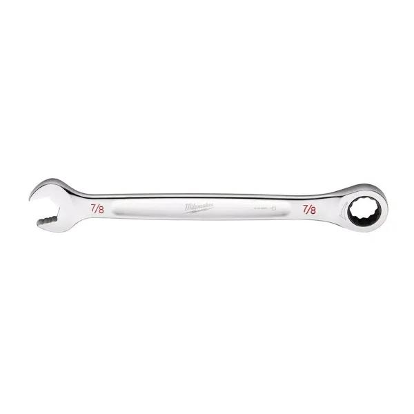 Milwaukee 7/8 in. SAE Ratcheting Combination Wrench with MAXBITE Grip