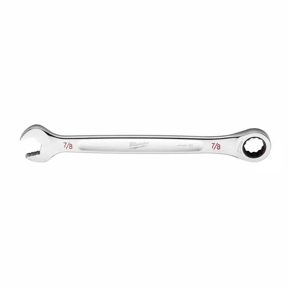 Milwaukee 7/8 in. SAE Ratcheting Combination Wrench with MAXBITE Grip