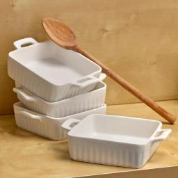 Over and Back Nolita Small Porcelain Baker Dishes, Set of 4, White thumbnail 4