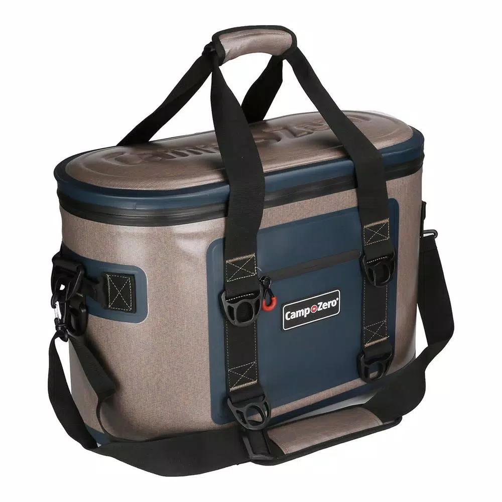Camp-Zero 25.88 Qt. 40-Can Premium Soft Cooler - Beige and Blue