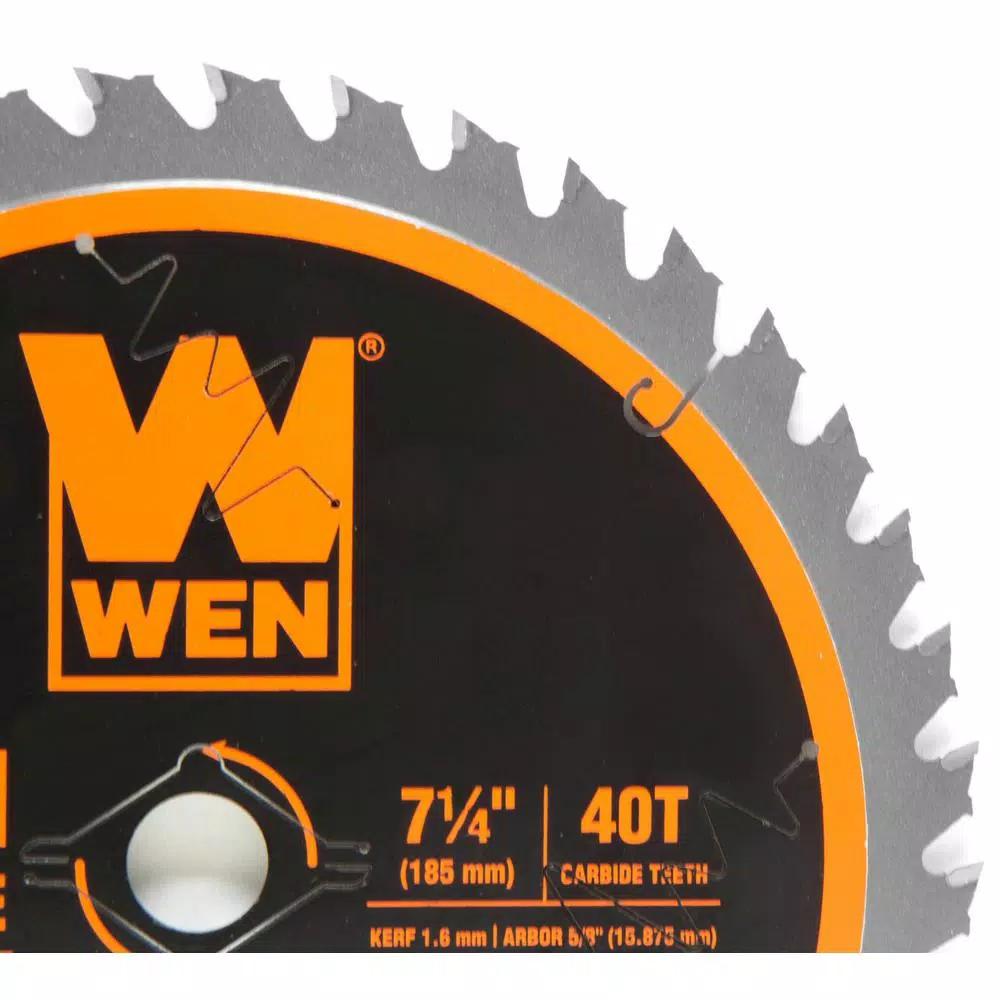 WEN 7.25 in. 40-Tooth Carbide-Tipped Professional Finish Saw Blade for Miter and Circular Saws