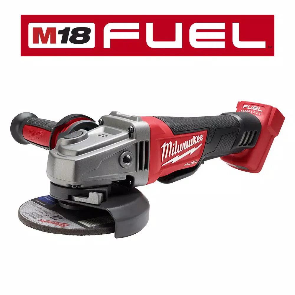 Milwaukee M18 FUEL 4-1/2 in. / 5 in. Brushless Cordless Angle Grinder Kit with Paddle Switch and (2) 6.0 Ah Batteries
