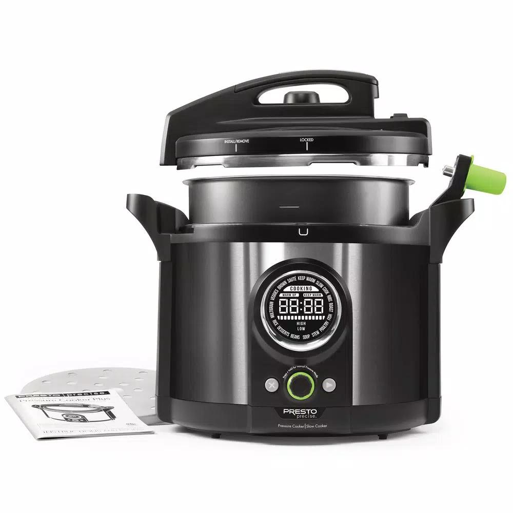 Presto 10 Qt. Black Stainless Steel Electric Pressure Cooker with 19 Programmed Settings