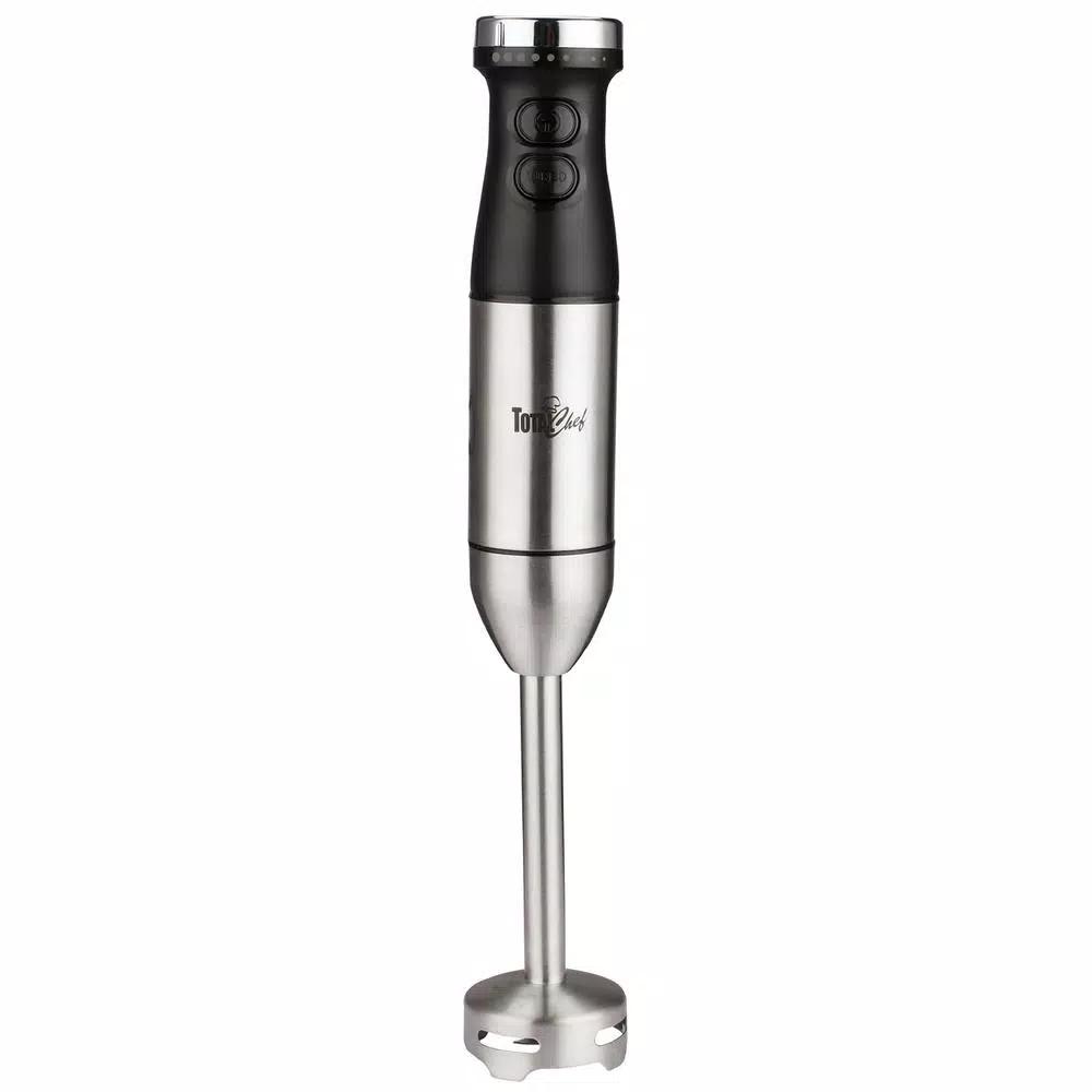Total Chef 225-Watt Immersion Hand Blender with Turbo Boost, Silver/Black