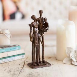Danya B Family of Four Bronze Sculpture - Handcrafted Sand-Casting Metal Statuary thumbnail 1