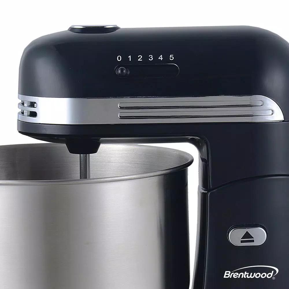 Brentwood Appliances Brentwood 5-Speed Stand Mixer with 3-Qt Stainless Steel Mixing Bowl, Black