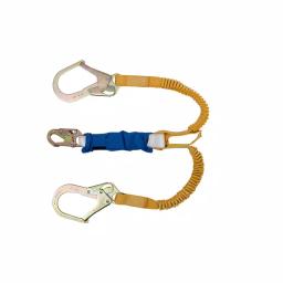 Werner DeCoil Stretch Twin Leg Lanyard with DCELL Shock Pack and Rebar Hooks, 6 ft. thumbnail 5