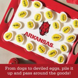 Unbranded University of Arkansas Razorbacks Serve 'n Score Party Platter, 16 x 12.5-Inch, White Melamine thumbnail 4