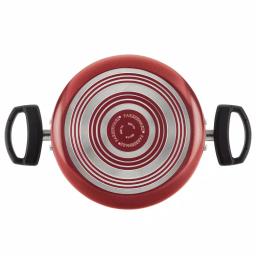 Farberware Neat Nest 6-Quart Aluminum Nonstick Saucepot with Glass Lid, Red thumbnail 3