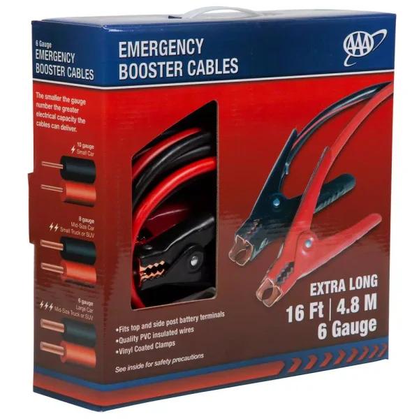 AAA 6 Gauge 16 ft. Emergency Battery Booster Cables