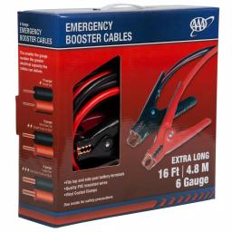 AAA 6 Gauge 16 ft. Emergency Battery Booster Cables thumbnail 1