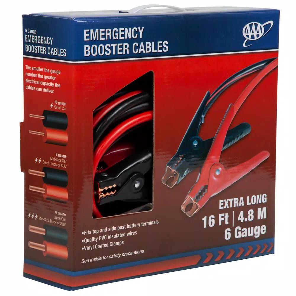 AAA 6 Gauge 16 ft. Emergency Battery Booster Cables
