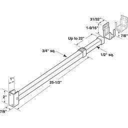 Prime-Line Adjustable Aluminum Sliding Patio Door Security Bar Lock, White, 28 in. to 48 in. thumbnail 6