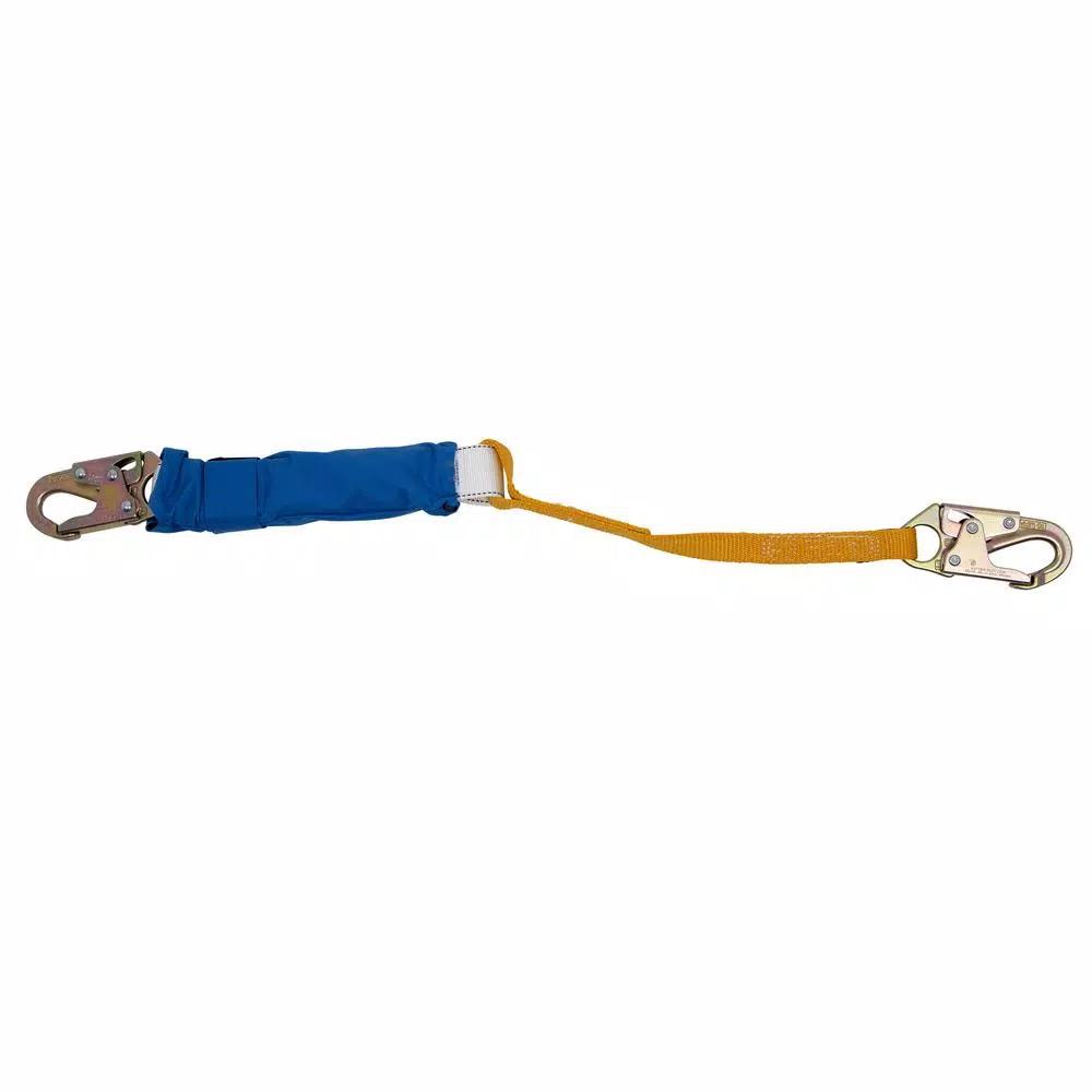 Werner DeCoil 3 ft. Lanyard with DCELL Shock Pack and Double Locking Snap Hooks