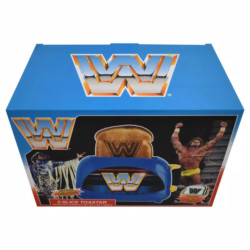 Uncanny Brands WWE Retro Blue Two-Slice Toaster, 600W
