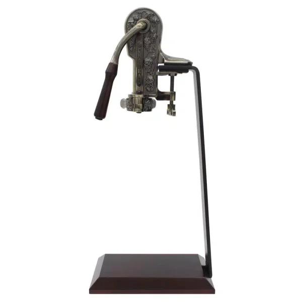 Epicureanist Connoisseur Dark Wood Wine Opener and Iron Stand